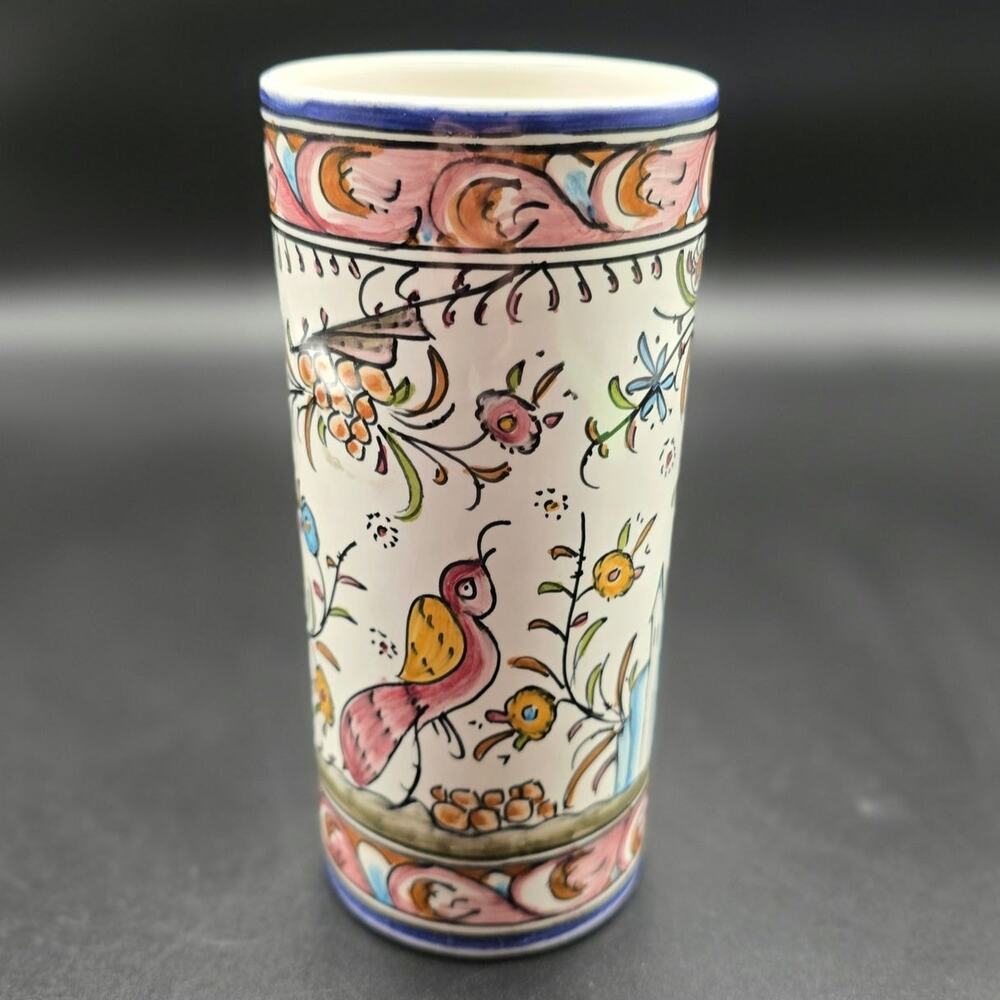 Vintage Filcer Hand Painted Portugal Vase Signed